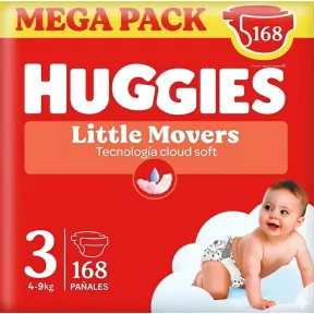 Pañales Huggies Little Movers Ultra Comfort - Talla 3, 4, 5, 6