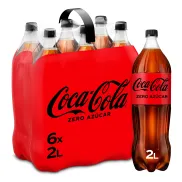Pack 6 Botellas Coca-Cola Zero Azúcar 2L Bajo en Calorías