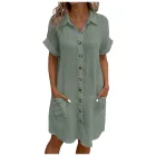 Camisero Verde de Algodón para Mujer - Vestido de Verano