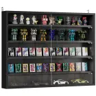 Vitrina de Pared HOMCOM con Estantes Ajustables Negra 80x9,5 cm