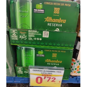 Pack de 8 latas de Cerveza Alhambra Reserva 1925 a 0.72€