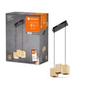 Lámpara Colgante LED Inteligente de Madera 30cm, Regulable
