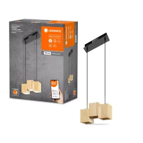 Lámpara Colgante LED Inteligente de Madera 30cm, Regulable