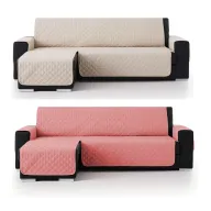 Funda Reversible Acolchada para Sofá Chaise Longue