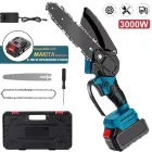 Motosierra eléctrica de 6" para jardín, batería Makita 18V