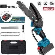Motosierra eléctrica de 6" para jardín, batería Makita 18V