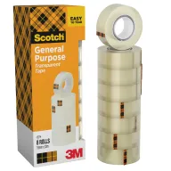 Cinta Adhesiva Transparente Scotch (Pack de 8 Rollos)