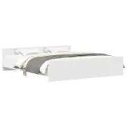 Cama blanca 200x200 cm con cabecero y piecero vidaXL