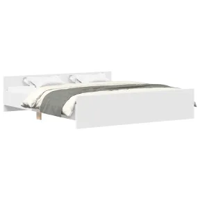 Cama blanca 200x200 cm con cabecero y piecero vidaXL