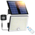 Foco Solar Exterior LED con Sensor y Control Remoto 113 LEDs
