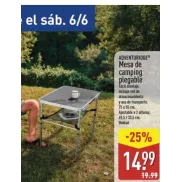 Mesa de camping y playa, plegable y portátil