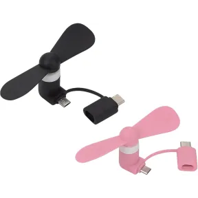 Mini Ventilador USB 2 en 1 para Teléfono
