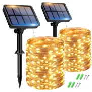 Guirnaldas de Luces Solares Exterior 30M 300 LED, 8 Modos