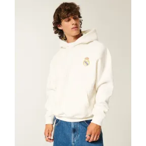 Sudadera con capucha y gráfico del Real Madrid CF cuadrada