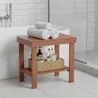 Taburete de bambú natural para baño, 2 niveles, 41x44x28 cm.