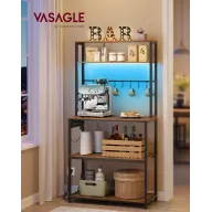 Estantería de Cocina con LED y 8 Ganchos, Ajustable y Espaciosa