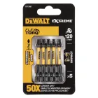 Juego de 5 Puntas T20 DEWALT FLEXTORQ para Taladro Atornillador