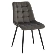 Sillas de comedor modernas en terciopelo gris oscuro - EGOONM
