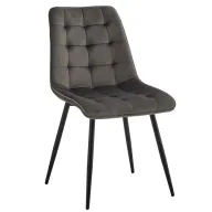 Sillas de comedor modernas en terciopelo gris oscuro - EGOONM