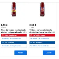 Ahorra 80% en La Casera Tinto de verano 1,5 L sin alcohol