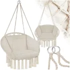 Silla Colgante de Jardín Tectake con Cojín Beige Grande