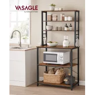 Estantería de Cocina VASAGLE con 6 Estantes y Ganchos.