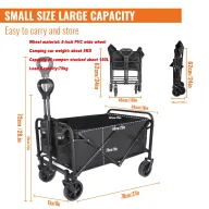 Carro Resistente Plegable para Camping, Playa y Jardín