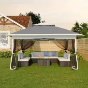 Carpa Techo Doble 3x3M Ajustable con Mosquitera en Colores