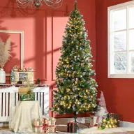 Árbol de Navidad Estrecho 230 cm con Luces LED y Ramas