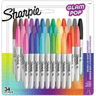 Rotuladores Permanentes Punta Fina - 34 Colores Glam Pop