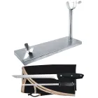 Set de corte de jamón con cuchillo y afilador inoxidable