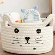 Cesta de Almacenaje para Mascota con Orejas de Gato