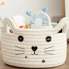 Cesta de Almacenaje para Mascota con Orejas de Gato