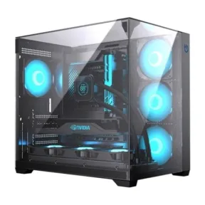 Torre Gaming ARGB Hiditec SKY ATX Semitorre Triple Cristal