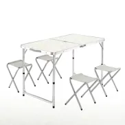 Mesa Plegable Maletín con 4 Taburetes y Altura Regulable