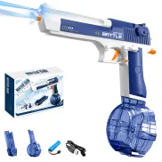 Pistola de Agua Recargable con Luz LED y Gran Capacidad