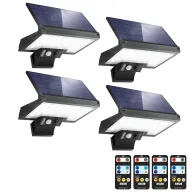 Lámpara Solar Exterior JESLED con Sensor y 4 Modos, Pack 4