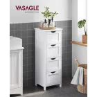 Vasagle Armario Auxiliar de Baño con 4 Cajones, 30x30x82 cm