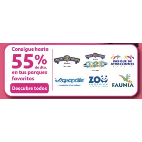 Descuentos de hasta 55% en Entradas para Parque Warner y más