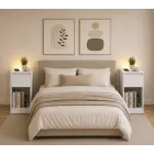Mesitas de Noche VASAGLE con LED y Puertos USB - Pack de 2