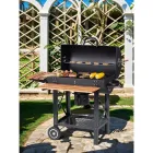 Barbacoa de carbón con estantes abatibles 99x115 cm