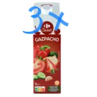 Gazpacho sin gluten Carrefour 3 X 1 l. (0,88€/l)