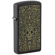 Mechero Zippo Skull Pirate - Negro Mate, Recargable y Resistente