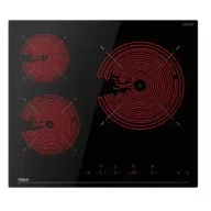 Placa vitrocerámica Teka TBC63120, 3 zonas, 6700 W, negro