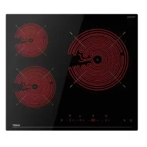 Placa vitrocerámica Teka TBC63120, 3 zonas, 6700 W, negro