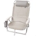 Silla Plegable Aktive Beige Reclinable con Cojín y Asa