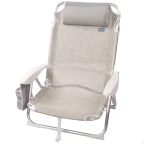 Silla Plegable Aktive Beige Reclinable con Cojín y Asa