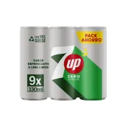 Refresco sin calorías de lima y limón UP, pack de 9 latas