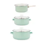 Batería de Cocina Esmaltada Quid Cocco Verde 16-20-24cm