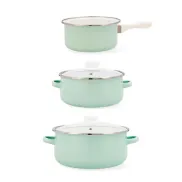 Batería de Cocina Esmaltada Quid Cocco Verde 16-20-24cm